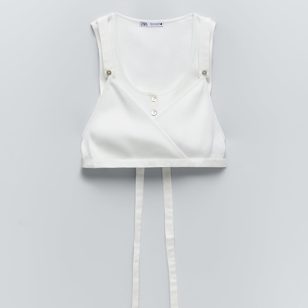 NWT Zara Vest Crop Top